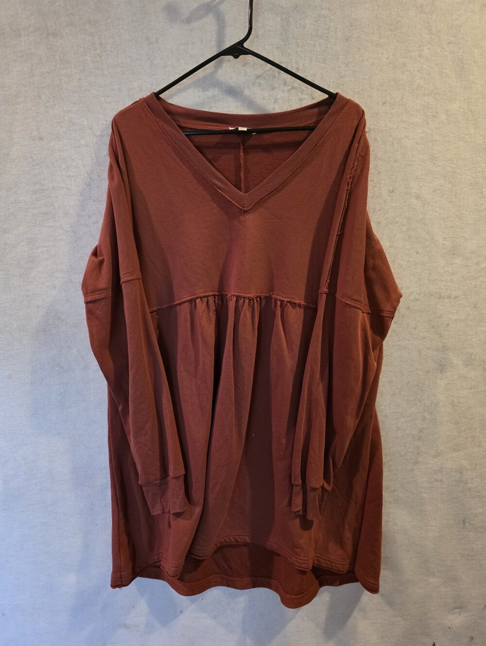 Umgee Women's Light Cranberry Long Sleeve Above The Knee Dress Size Large